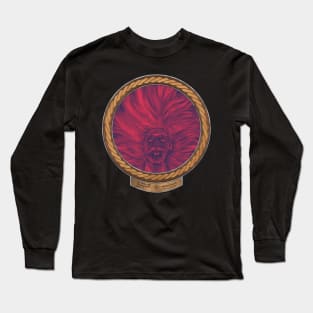 The Dude with Flowing Hair (frame copper celtic rope silver rim) Long Sleeve T-Shirt